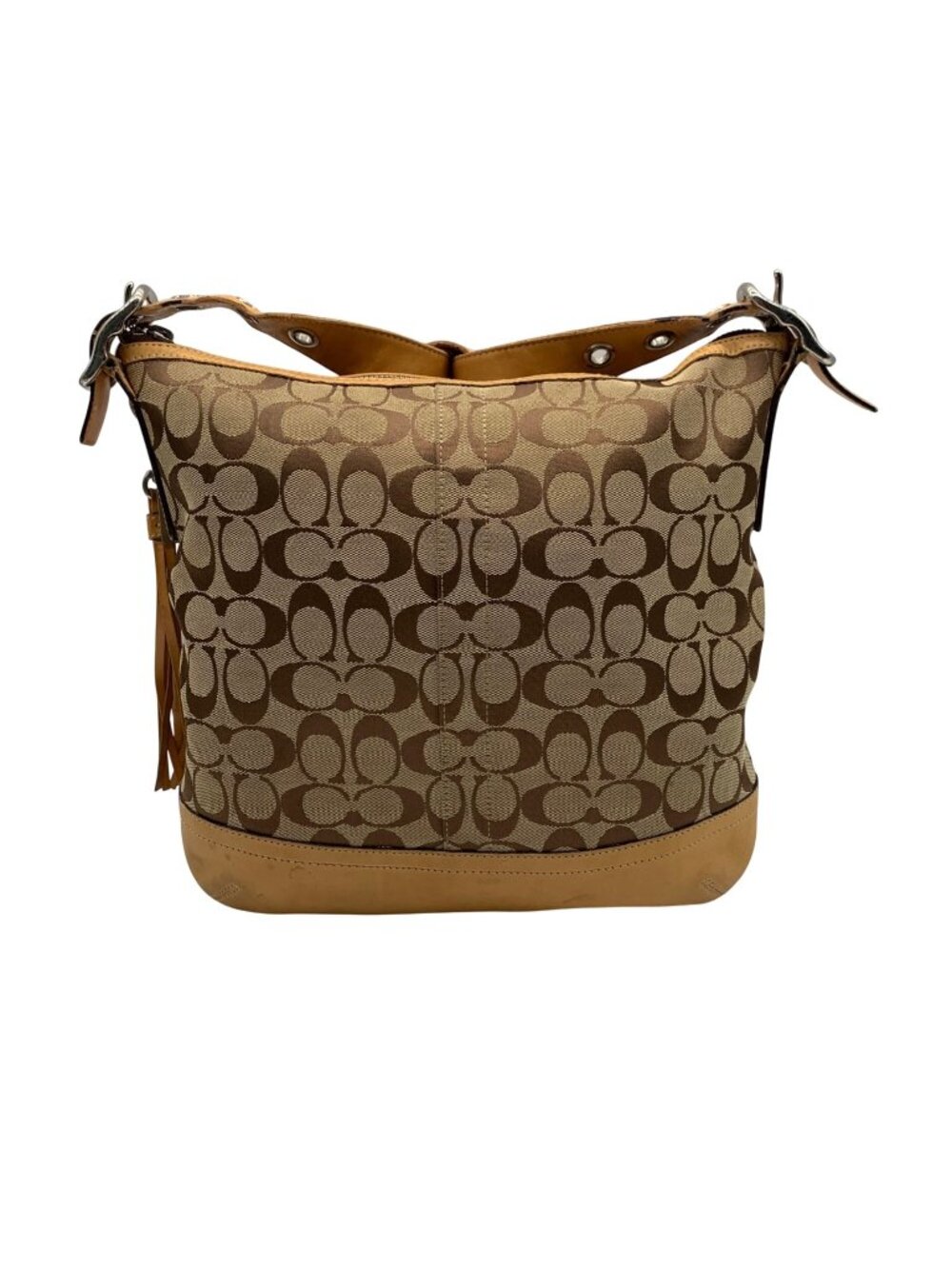 Coach Beige Vintage Y2K Signature Canvas Slim Shoulder Bag-9349